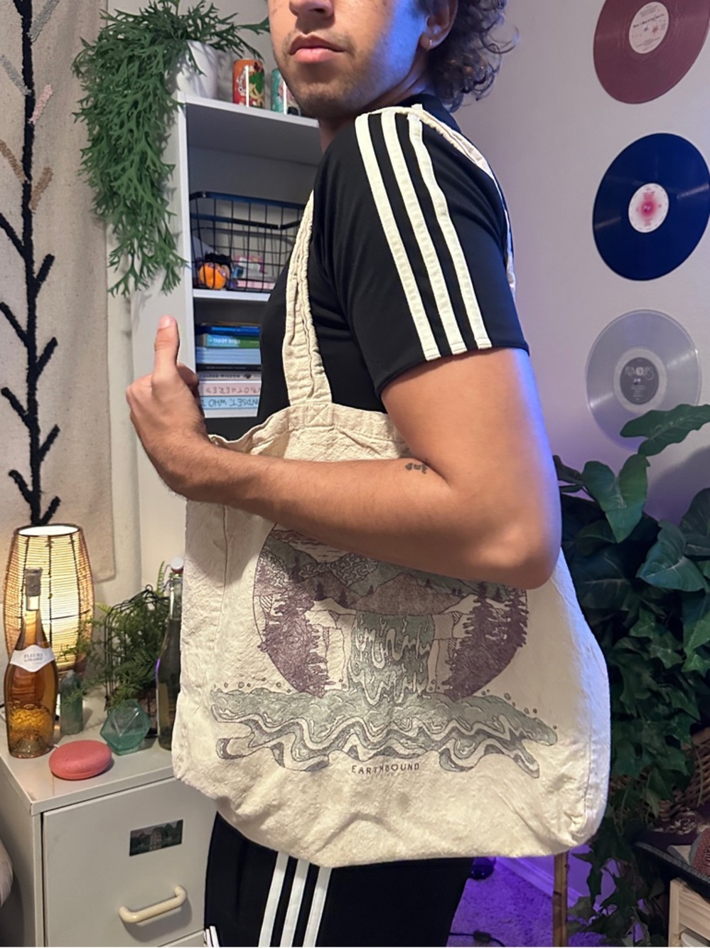 EARTHBOUND Natural Canvas Graphic Duffel Tote Bag